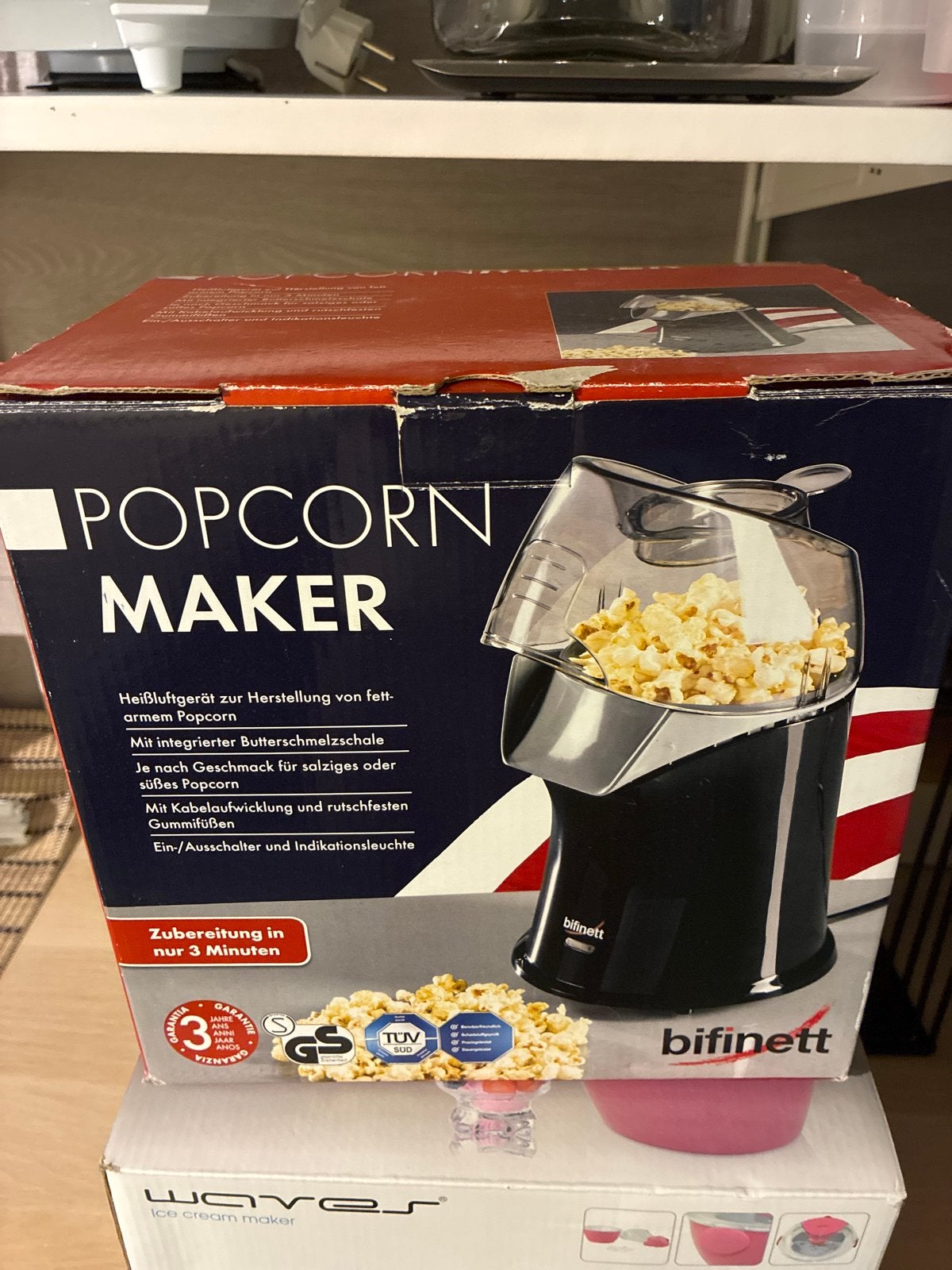 Bifinett Popcorn popcornmachine - Nieuw in doos, Witgoed en Apparatuur, Ophalen, Nieuw