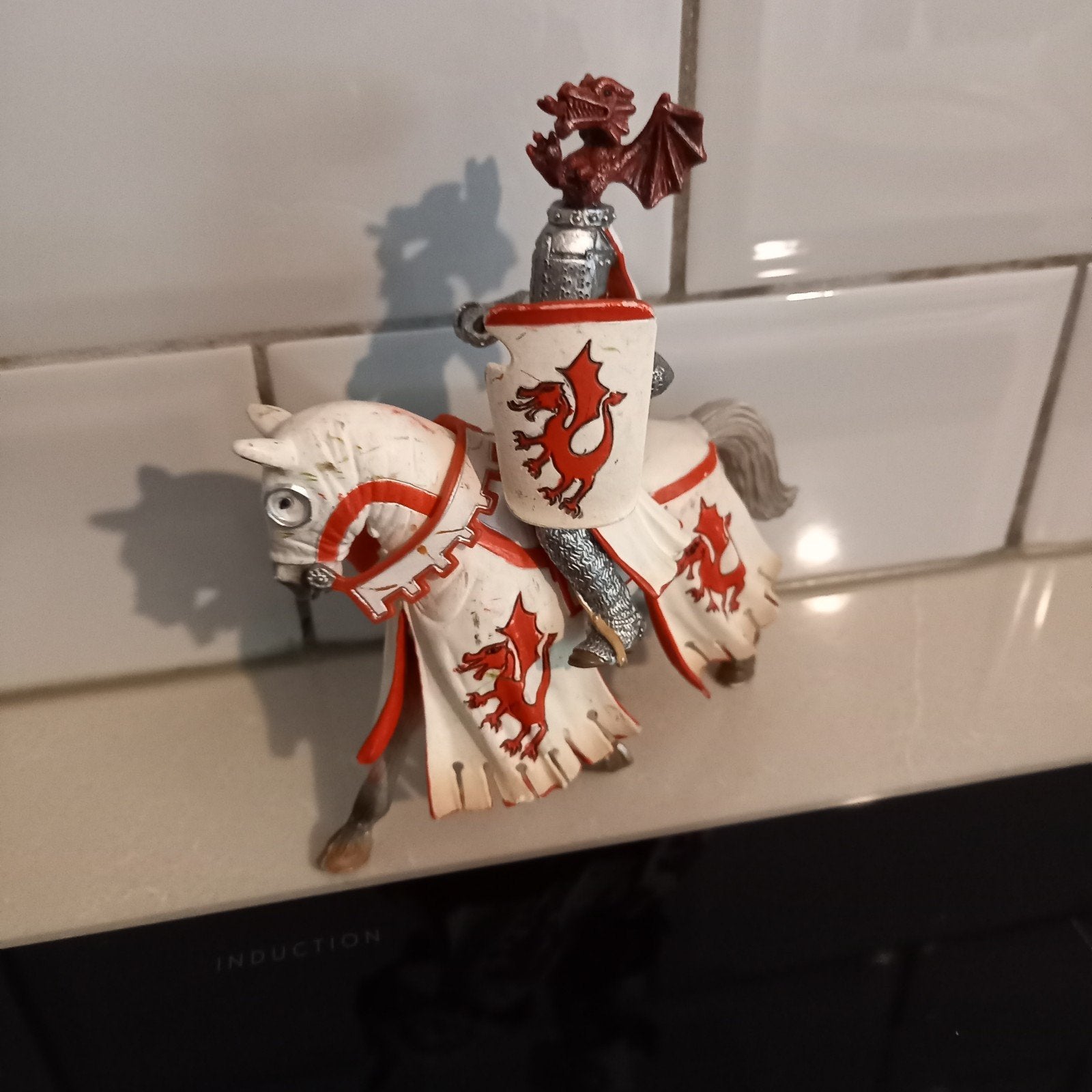 Schleich ridder met paard draak, Ophalen of Verzenden, Zo goed als nieuw