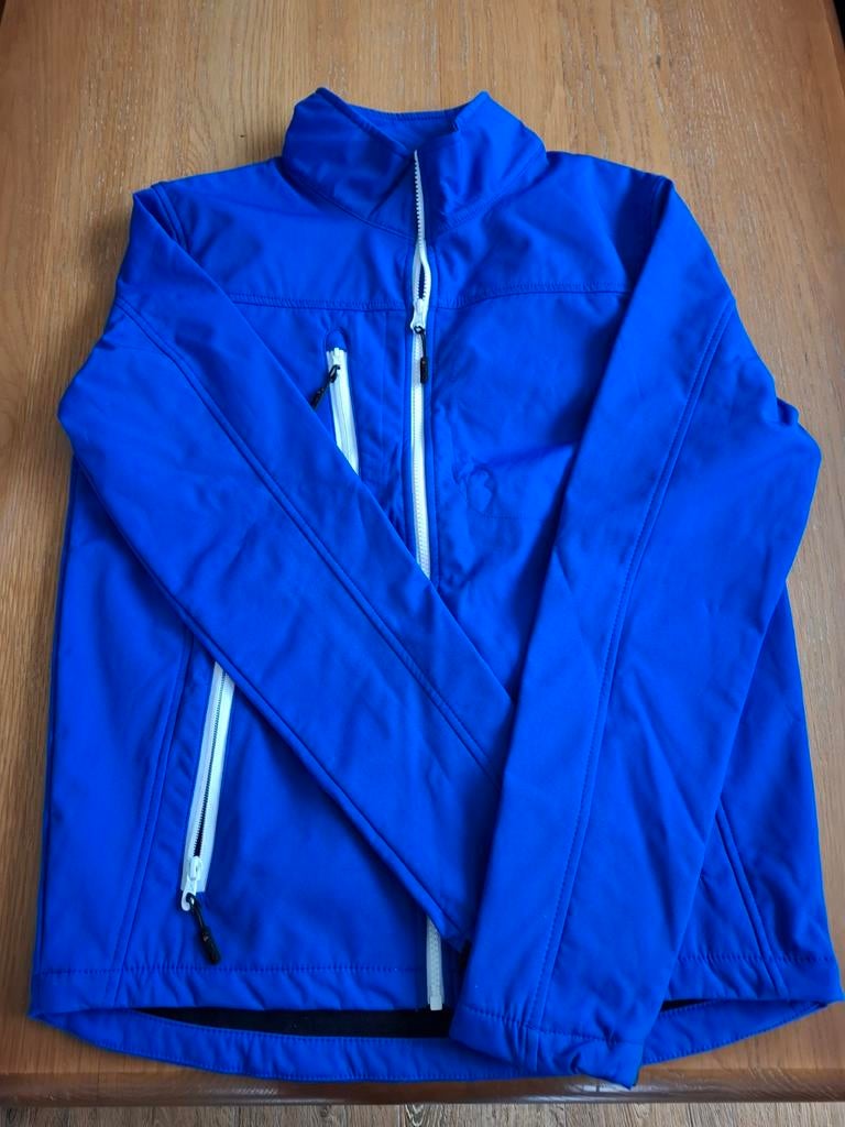 Blauwe softshell jas - Maat M merk Santino, Ophalen of Verzenden, Zo goed als nieuw, Blauw
