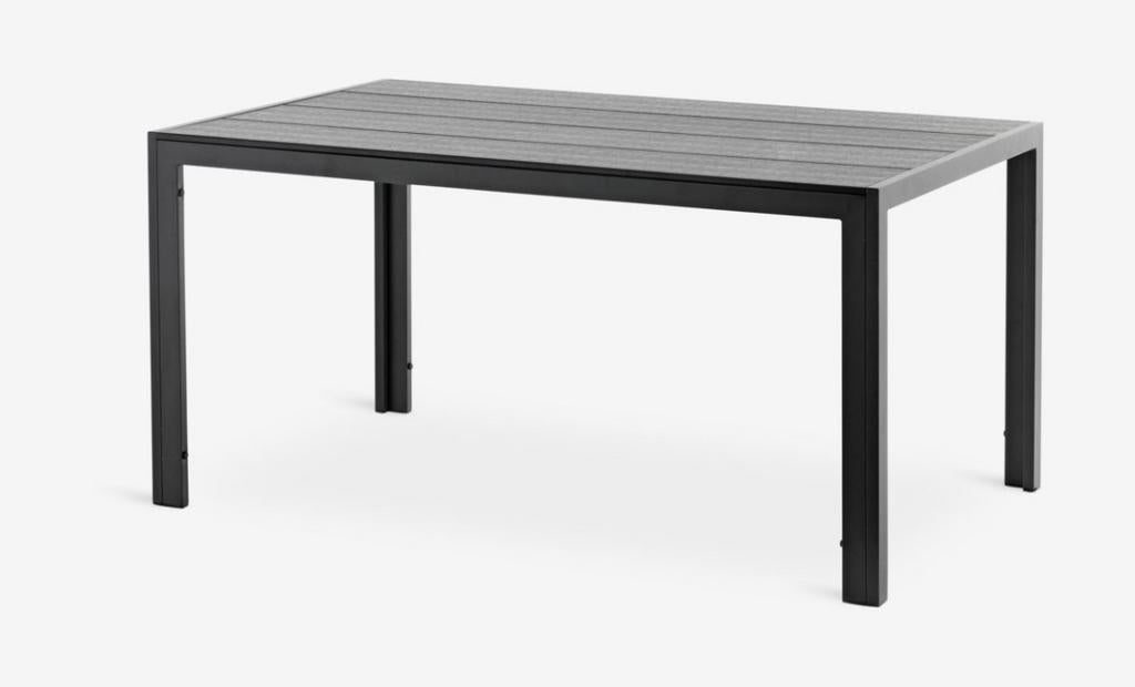 Zwarte tuintafel van Jysk, Ophalen, Zo goed als nieuw, Rechthoekig, Kunststof