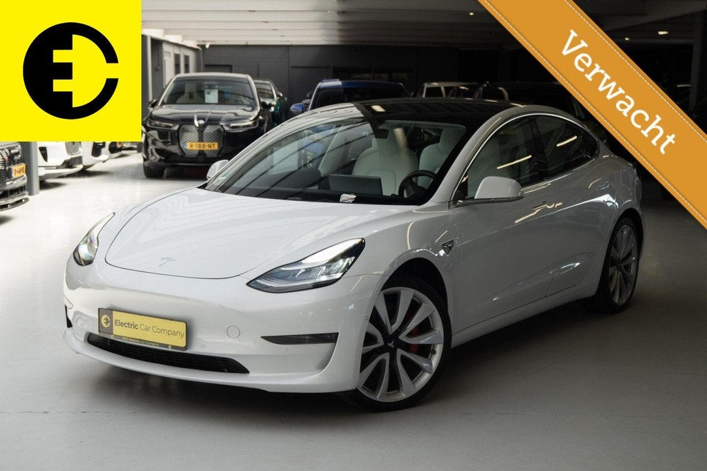 Tesla Model 3 Performance AWD 75 kWh | SOH 89,2% | Zwarte ve, Auto's, Tesla, Automaat, 462 pk, Wit, Leder