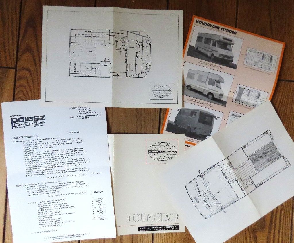 Citroën kampeerauto HY-1600 & C35, brochure 1977, Gelezen, Ophalen of Verzenden, Citroën, Poiesz, Sneek