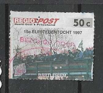 1997 regiopost stadspost Elfstedentocht Bartlehiem nr 71 50c, Postzegels en Munten, Ophalen of Verzenden, Na 1940, Gestempeld