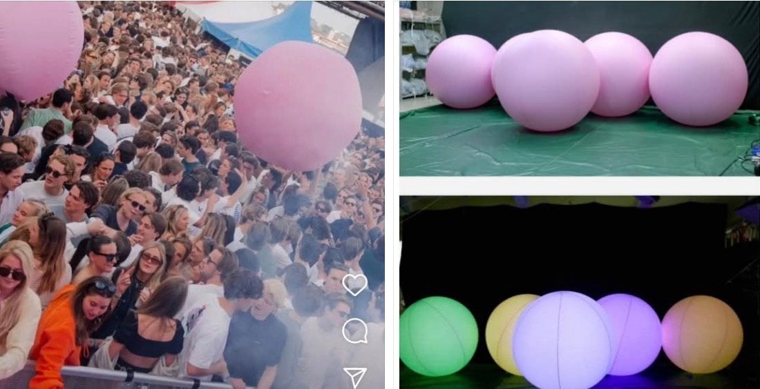 Opblaasbare LED Crowdballs voor evenementen, Ophalen of Verzenden, Zo goed als nieuw, Versiering, Overige