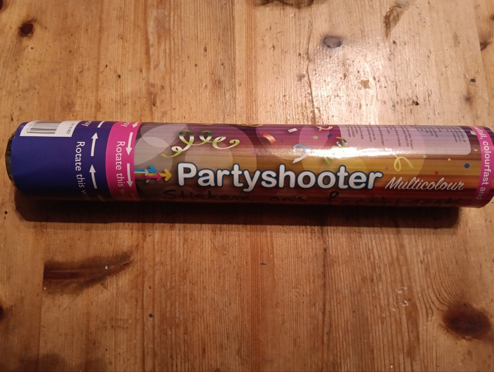Multicolor Partyshooter Confetti Kanon, Ophalen of Verzenden, Zo goed als nieuw, Feestartikel, Verjaardag
