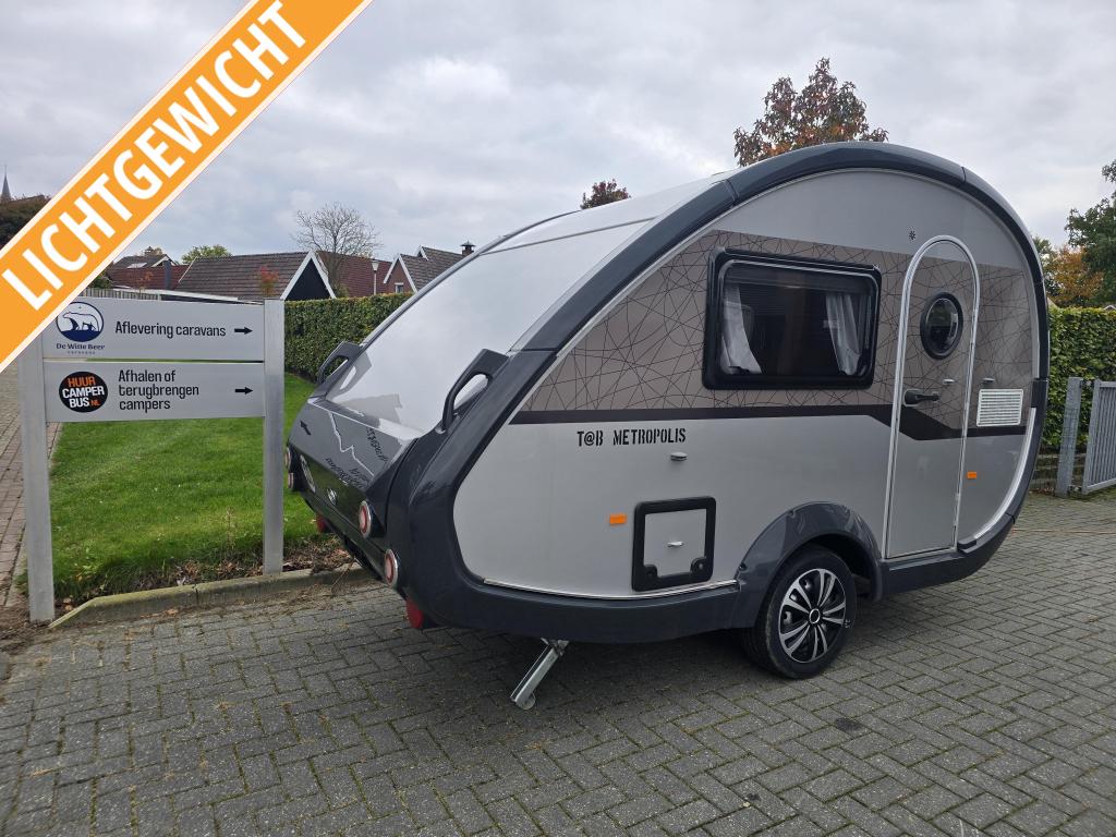T@B Metropolis 320 met luifel en kachel, Caravans en Kamperen, Overige typen, Rondzit, Tot en met 2, Bedrijf