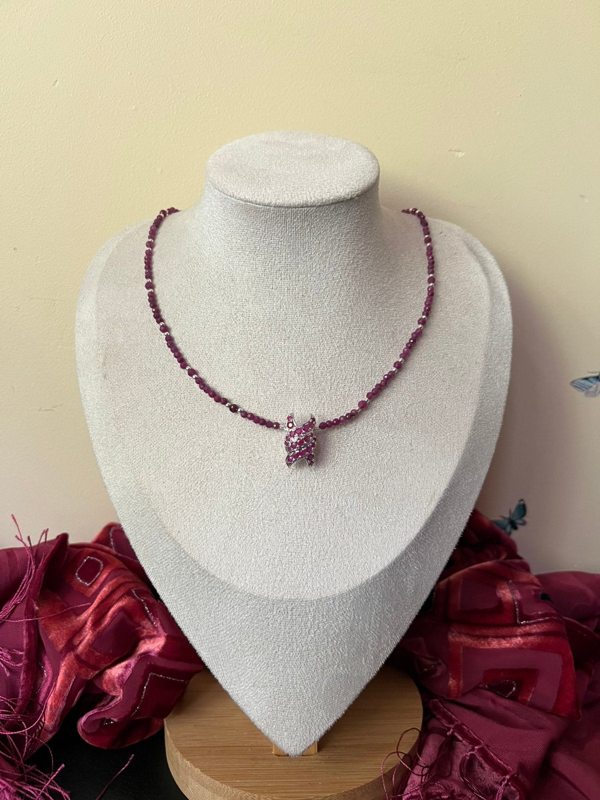Robijn hanger & ketting zilver beschermt liefde passie SALE, Magnolia11, Nieuw, Ophalen of Verzenden, Met edelsteen