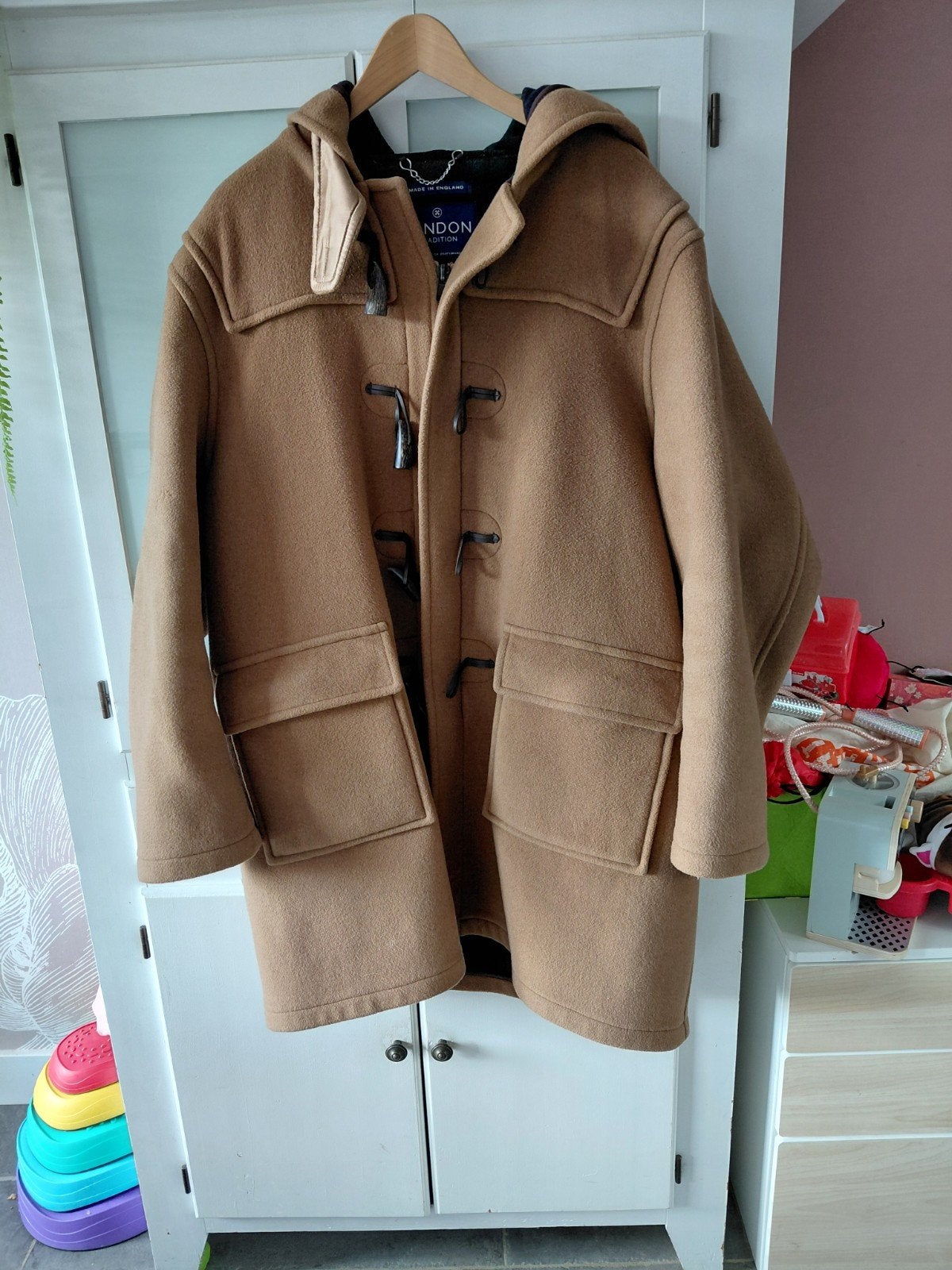 mooie Engelse Duffeljas te koop. maat 58, Kleding | Heren, Beige, Maat 56/58 (XL), Ophalen of Verzenden, Londen Tradition
