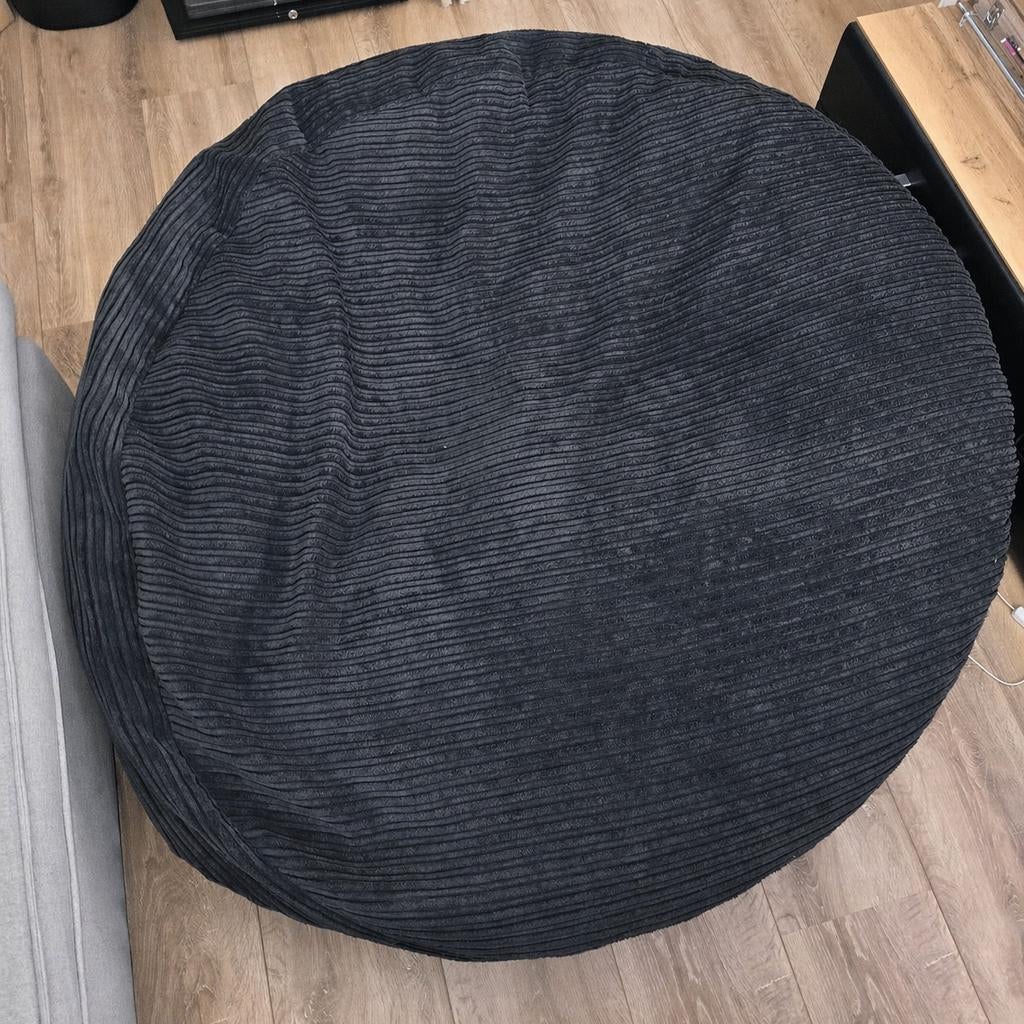 Mega Mammoet Zitzak + Voetenbank Big Bertha Original XXL, Huis en Inrichting, Zitzakken, Ophalen, Gebruikt, Zwart, Zitzak