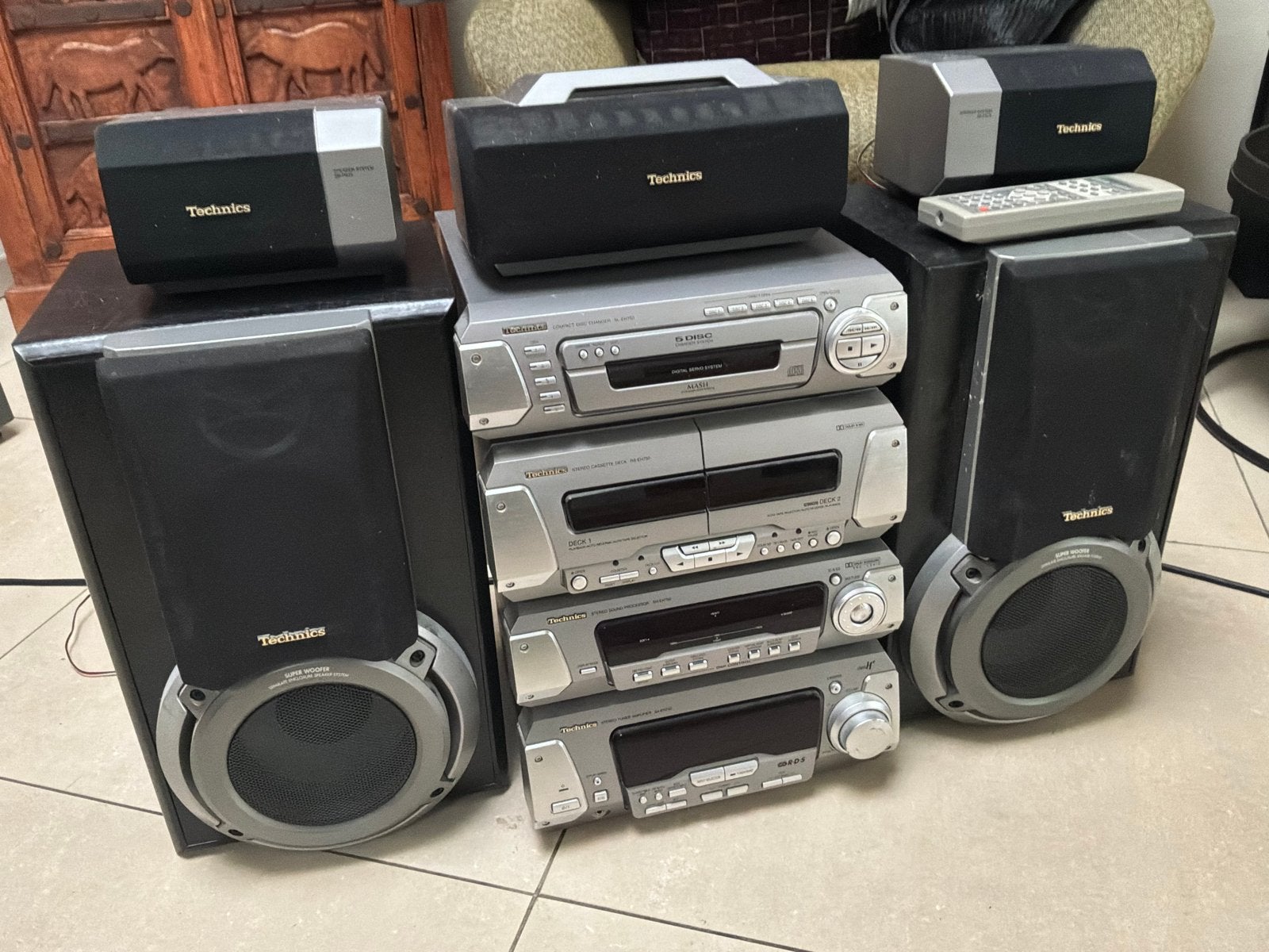 Technics Hifi Set SL-EH750 met CD, Cassette, Tuner, Speakers, Audio, Tv en Foto, Stereo-sets, Gebruikt, Cassettedeck, Losse componenten