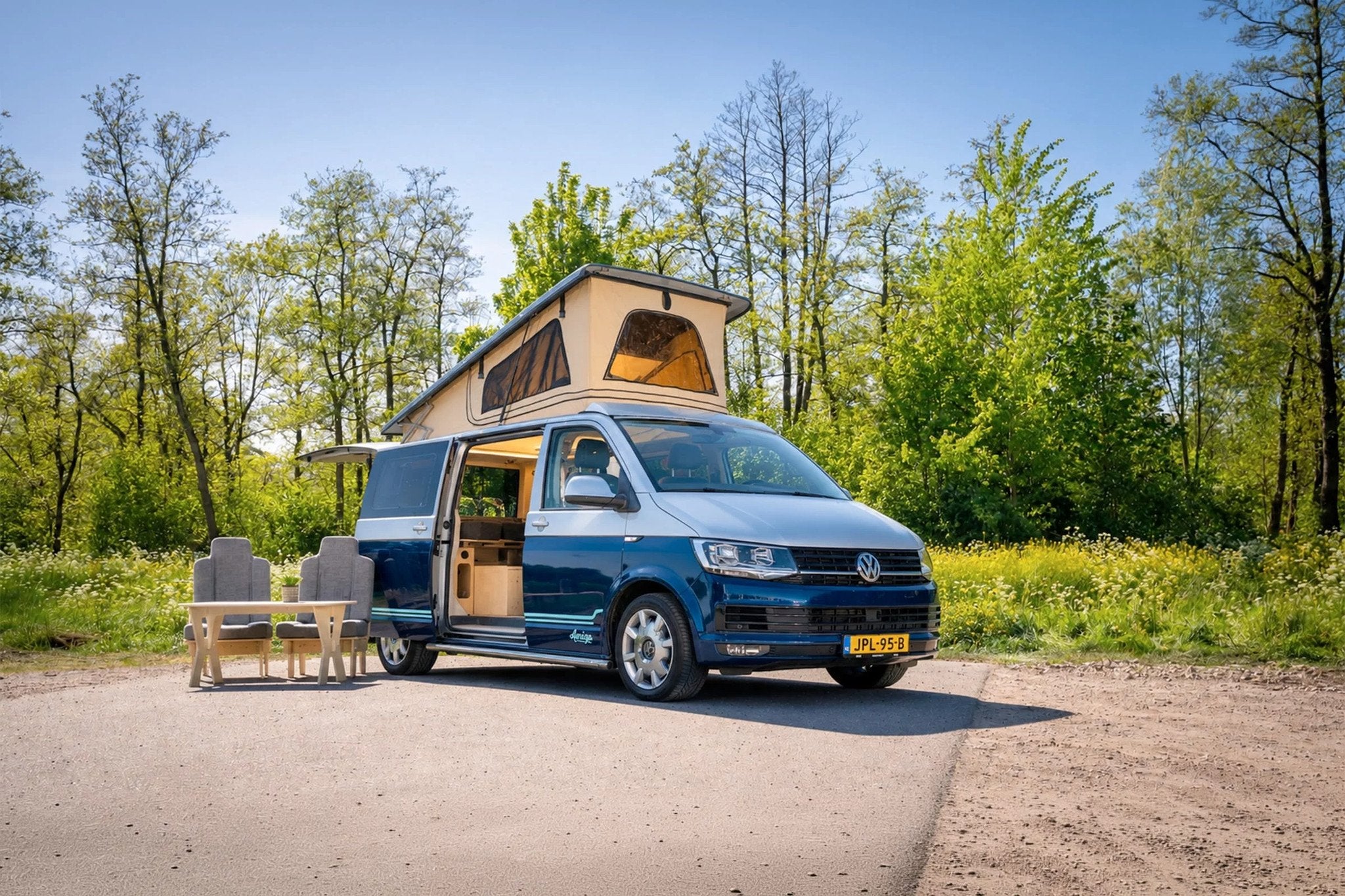 Volkswagen Transporter Amigo Camper (nieuw - benzine - 4 per, Luifel, Buscamper of Camperbus, Volkswagen, Bedrijf