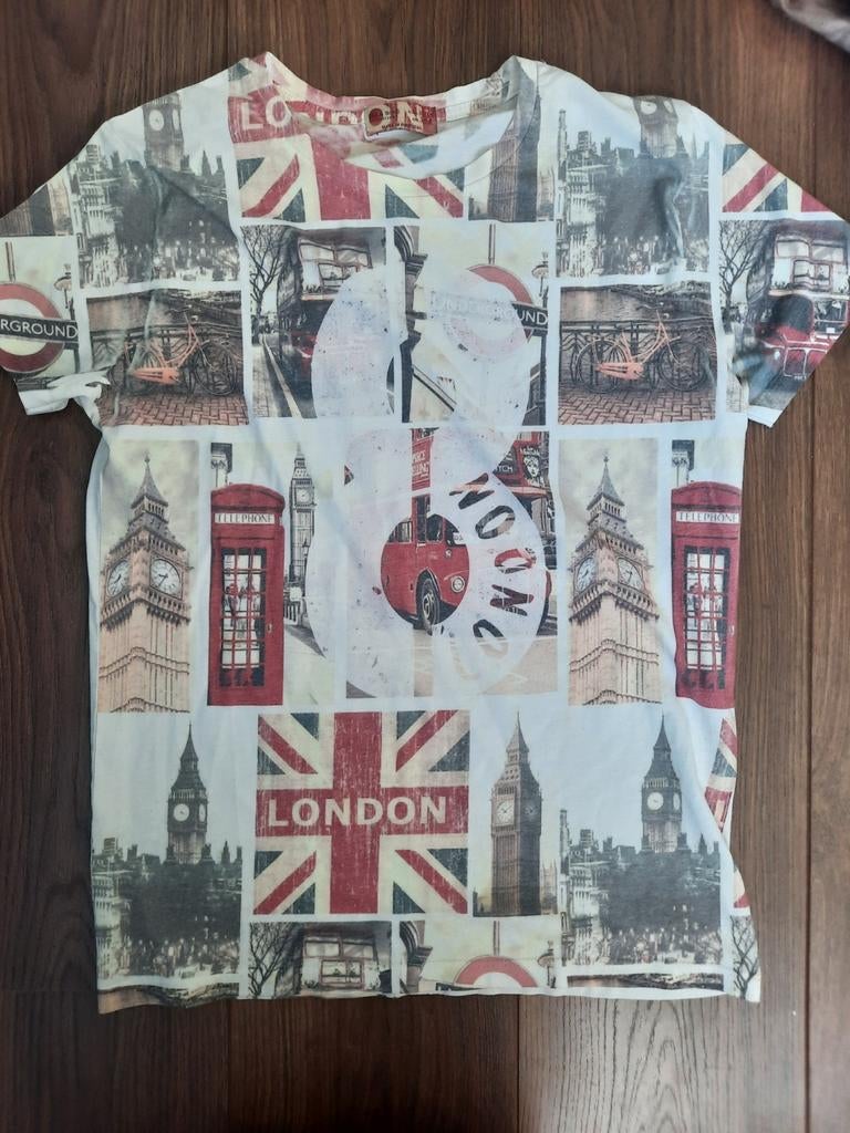 Zara Boys shirt t-shirt London print 13/14 jaar maat 158/164, Gebruikt, Ophalen of Verzenden, Shirt of Longsleeve, Zara Boys