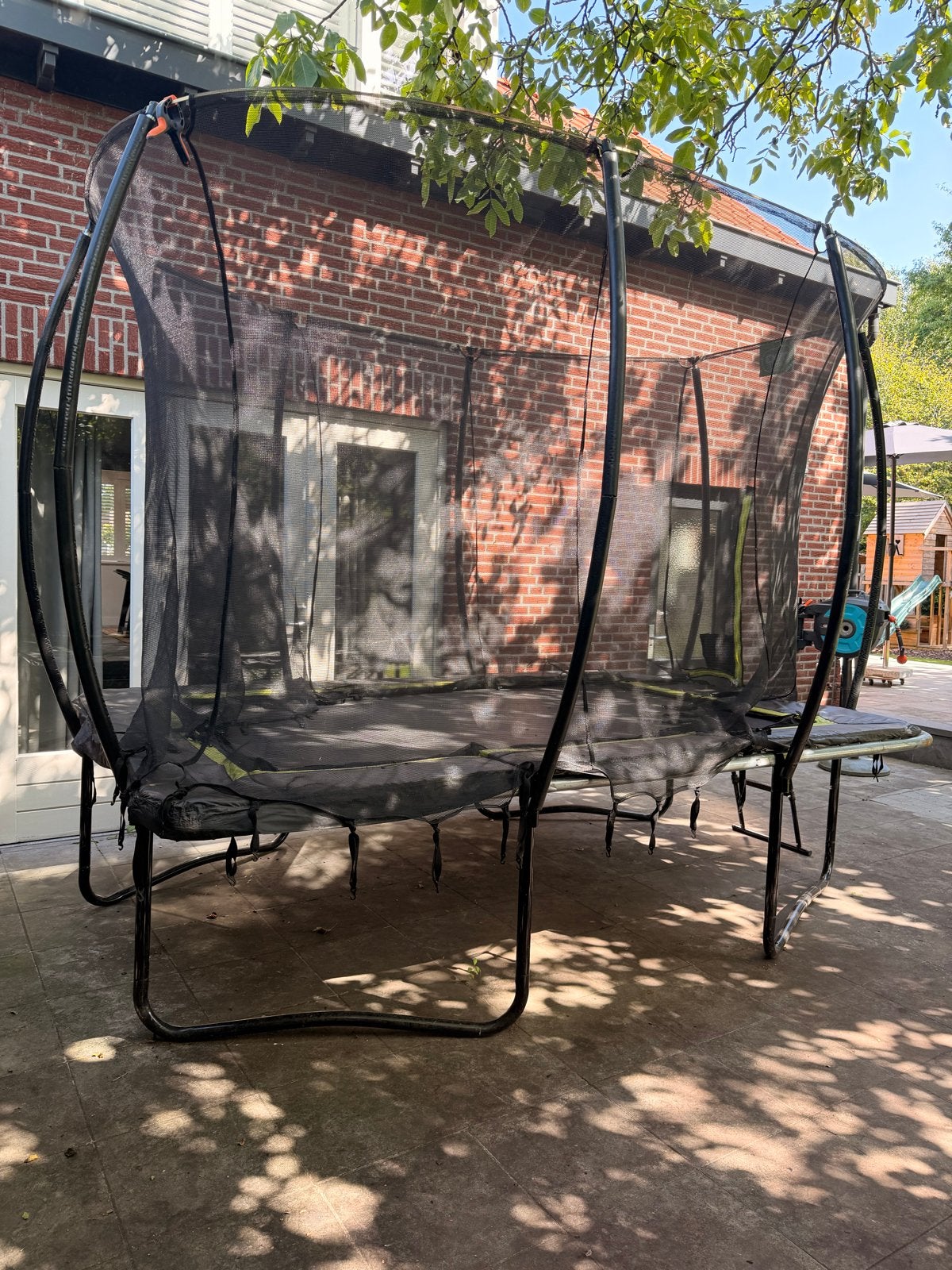 EXIT Toys Trampoline 305x214 met veiligheidsnet en trapje, Ophalen, Zo goed als nieuw