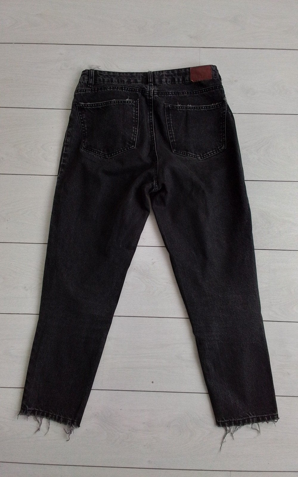 Bershka zwarte jeans met rafels, Zwart, Overige jeansmaten, Gedragen, Bershka