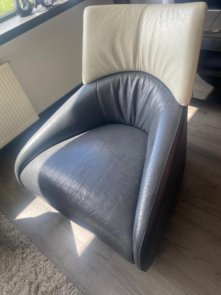 Leolux Solymi fauteuil, Ophalen, Gebruikt, 50 tot 75 cm, Leer