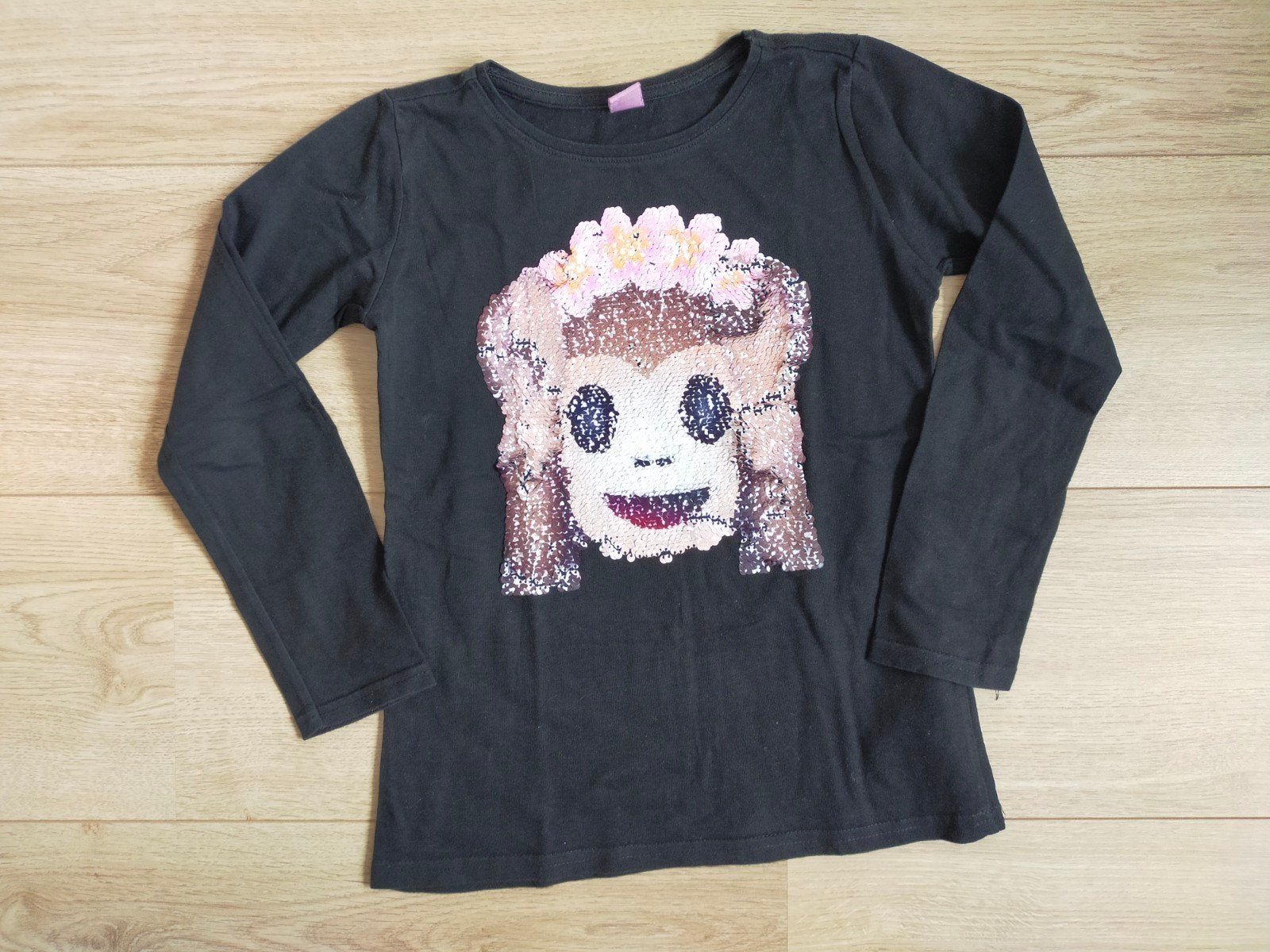 Zgan! Leuk zwarte emoticon longsleeve van Dopodopo! Mt 128, Meisje, Ophalen of Verzenden, Zo goed als nieuw, Dopodopo
