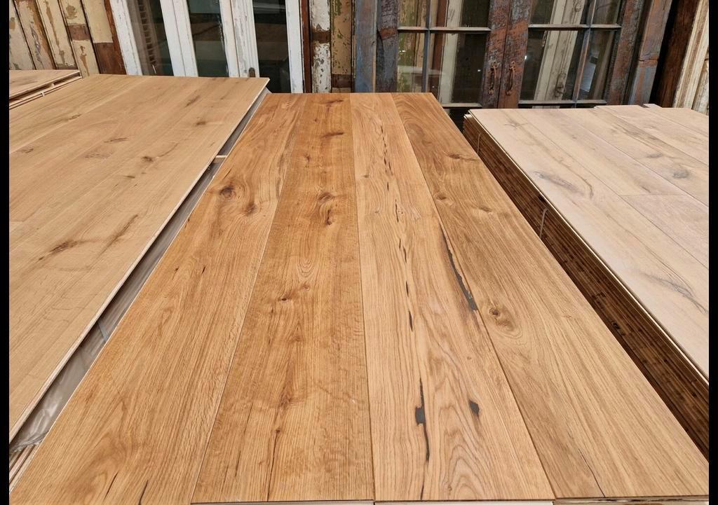 EIKEN VLOER, MULTIVLOER RUSTIEK GEOLIED 18CM BREED, Ophalen of Verzenden, Nieuw, 75 m² of meer