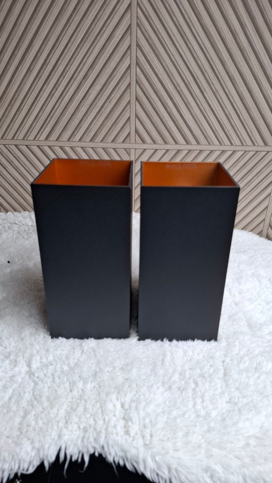 2x Leuke Design vierkante wandlamp zwart met goud, Minder dan 45 cm, Metaal of Aluminium, Nieuw, Ophalen of Verzenden