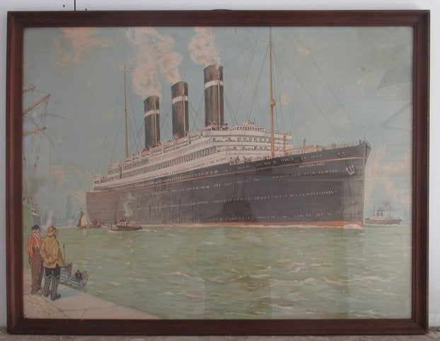 originele litho van de Belgenland Red Star Line Cassiers, Ophalen