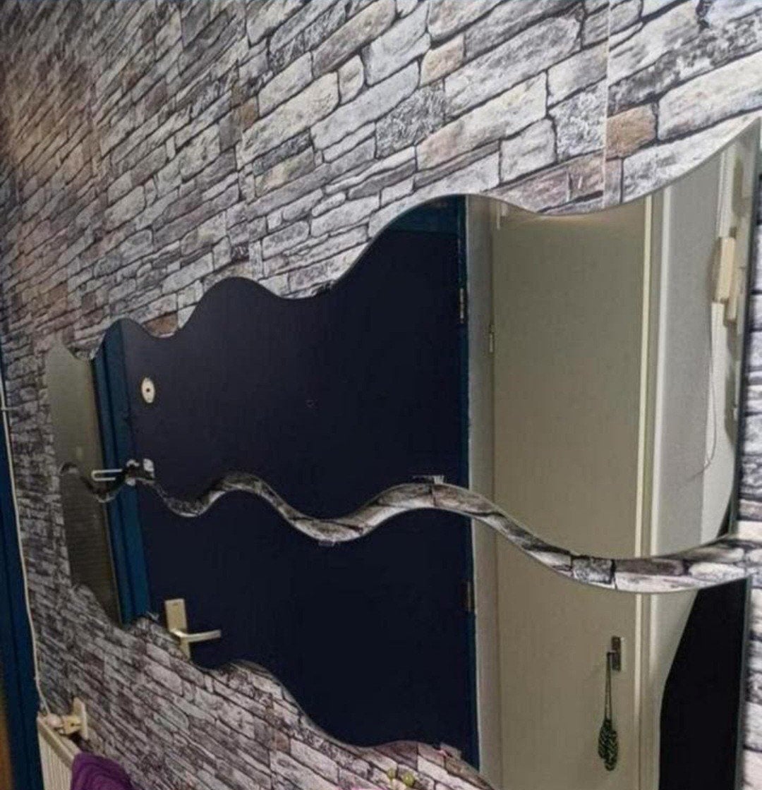 Krabb spiegel/Golfend Spiegel/spiegel, Huis en Inrichting, Woonaccessoires | Kamerschermen, Ophalen, Zo goed als nieuw