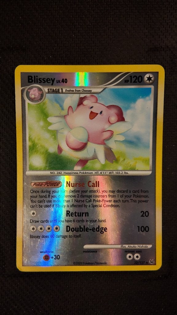 Blissey 1 22 Platinum | Pokemon kaart, Ophalen, Zo goed als nieuw, Losse kaart, Foil