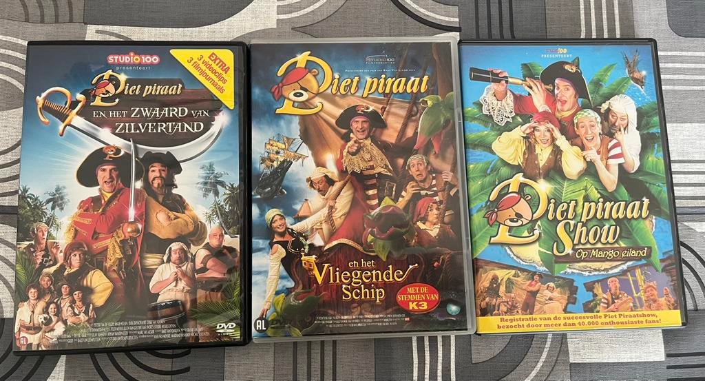 3x Een Show Van : Piet Piraat / Op Dvd, Cd's en Dvd's, Alle leeftijden, Ophalen of Verzenden, Zo goed als nieuw