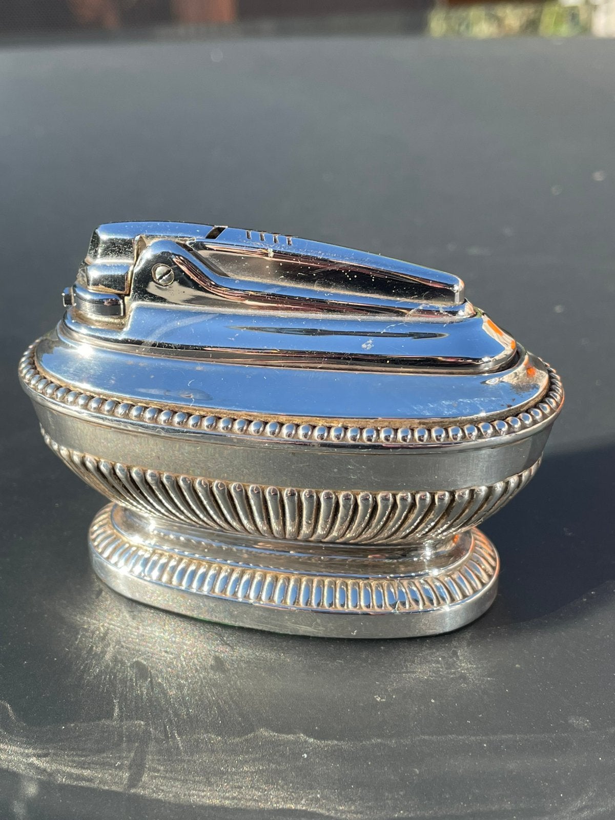 Ronson, vintage tafelaansterker op gas, verzilverd, Verzamelen, Ophalen of Verzenden, Gebruikt, Aansteker