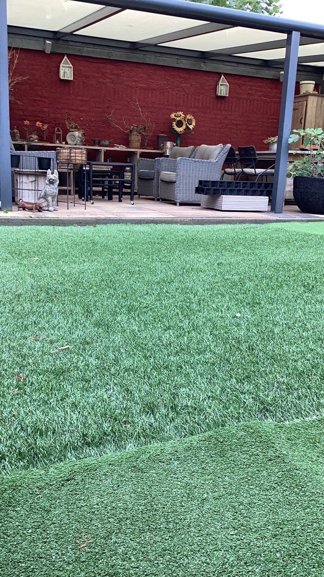 4 stukken hoog kunstgras, Tuin en Terras, Gras en Kunstgras, Ophalen, Gebruikt, 20 m² of meer, Kunstgras