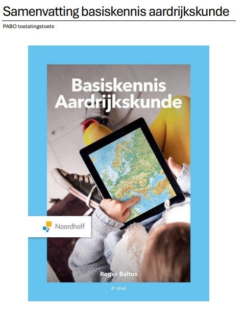 Samenvatting basiskennis aardrijkskunde pabo toelatingstoets, Ophalen of Verzenden, Alpha, Nieuw, HBO