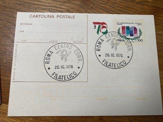 64 - 2  briefkaart italie (1*blanco + 1*afstrmp.20-10-1976, Postzegels en Munten, Ophalen of Verzenden, Briefkaart