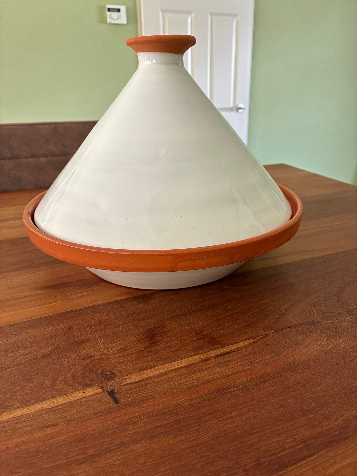 Mooie Tajine - terracotta met wit glazuur, Ophalen of Verzenden, Steen/keramiek, Wit, Overige typen