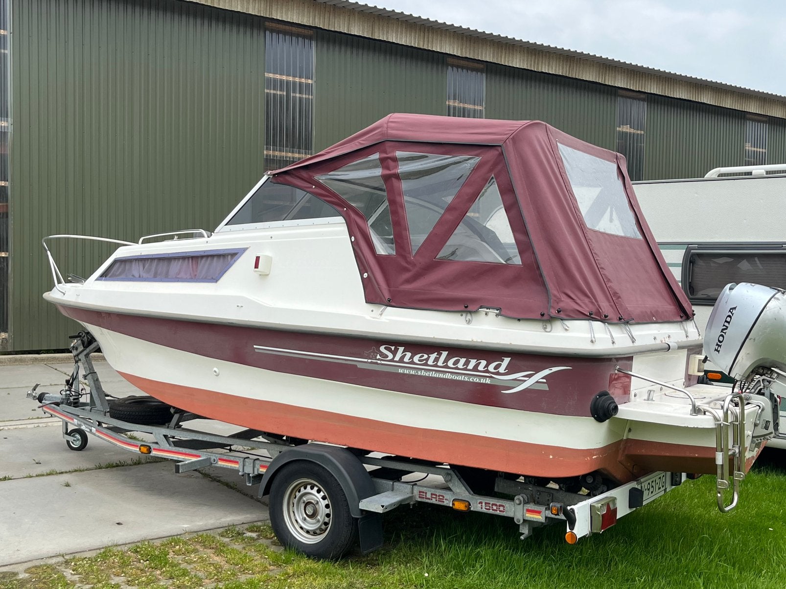 Shetland boot Family 4 - 2007 + Honda 15pk vaarklaar, Watersport en Boten, Buiten- en Binnenboordmotoren, Ophalen, Benzine, 10 tot 30 pk