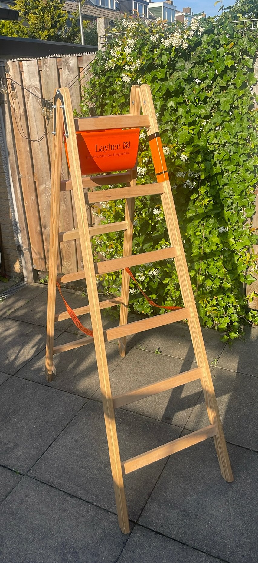 Houten vouwtrap Layher ongebruikt., Ophalen, Zo goed als nieuw