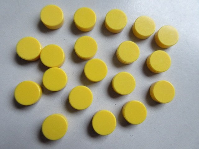 nr. 9281, 20 Ronde gele tegeltjes 1x1., Ophalen of Verzenden, Zo goed als nieuw, Complete set, Lego