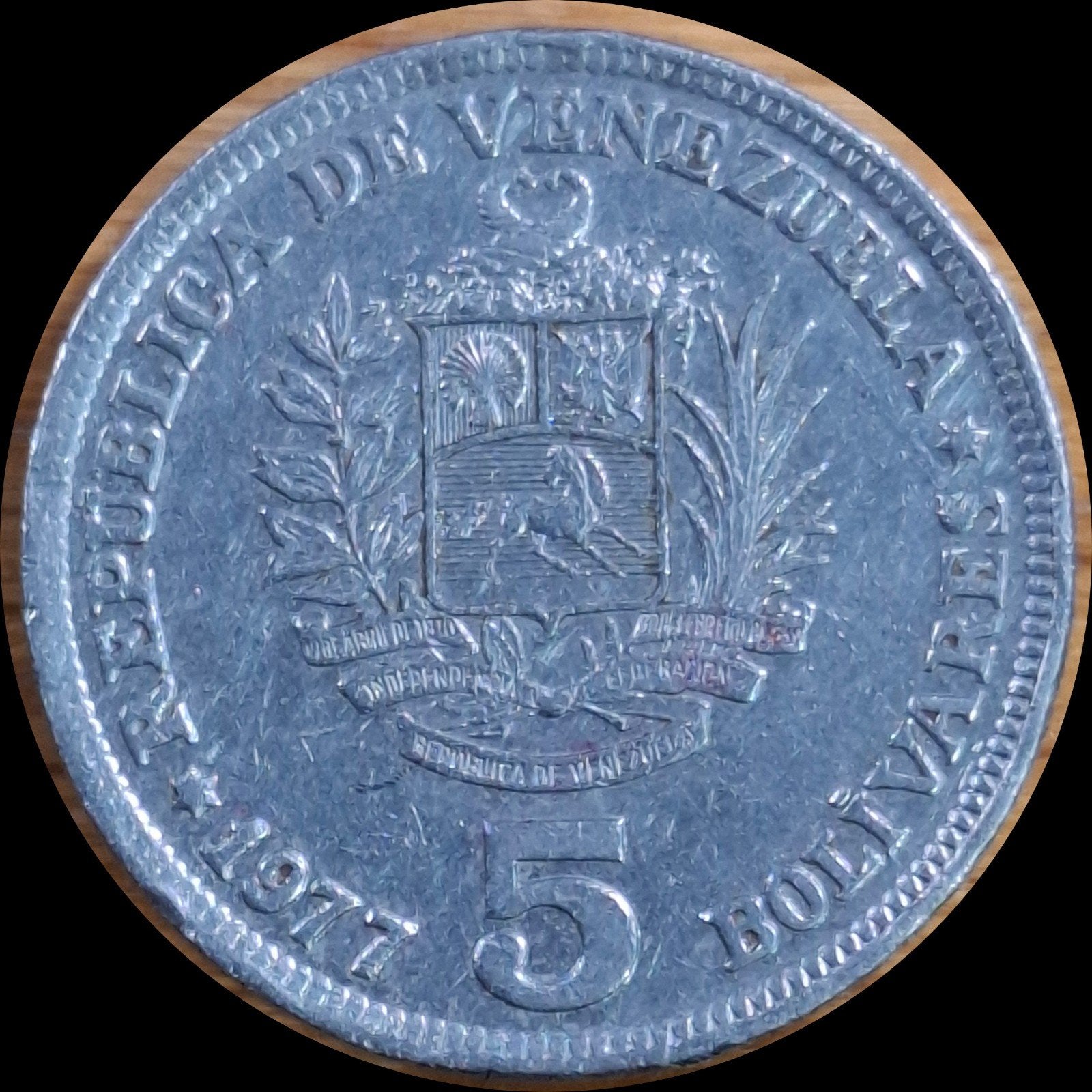 96# Venezuela 5 Bolivares 1977 Y53, Ophalen of Verzenden, Zuid-Amerika