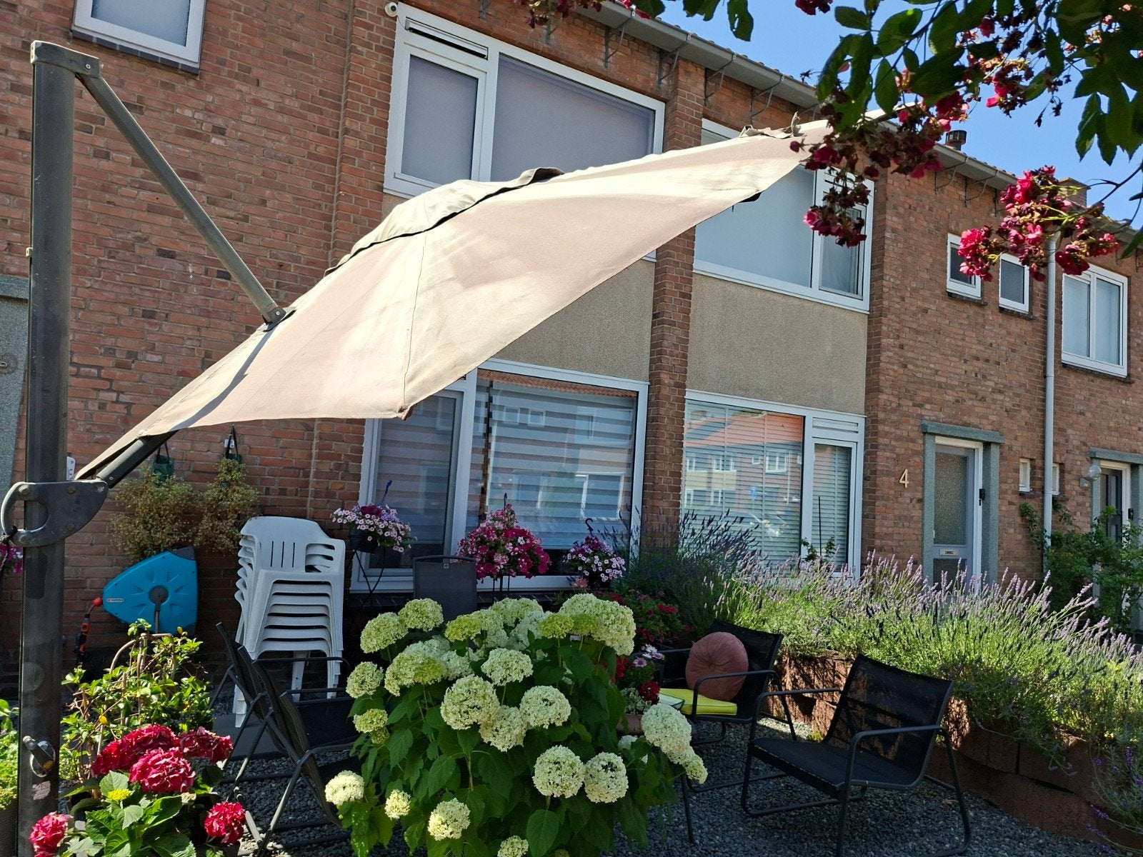 Zweefparasol hangparasol garden Impressions 3x3m, Ophalen, Gebruikt, Verstelbaar, 2 tot 3 meter