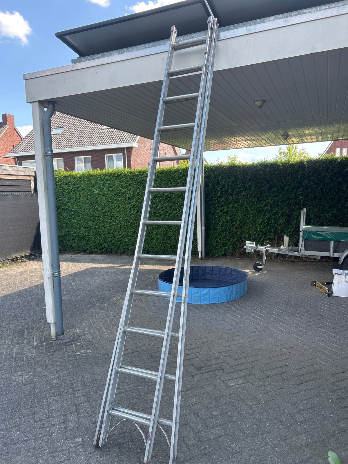 Trap uitschuifbaar 6 meter, Ophalen, Gebruikt, 4 meter of meer