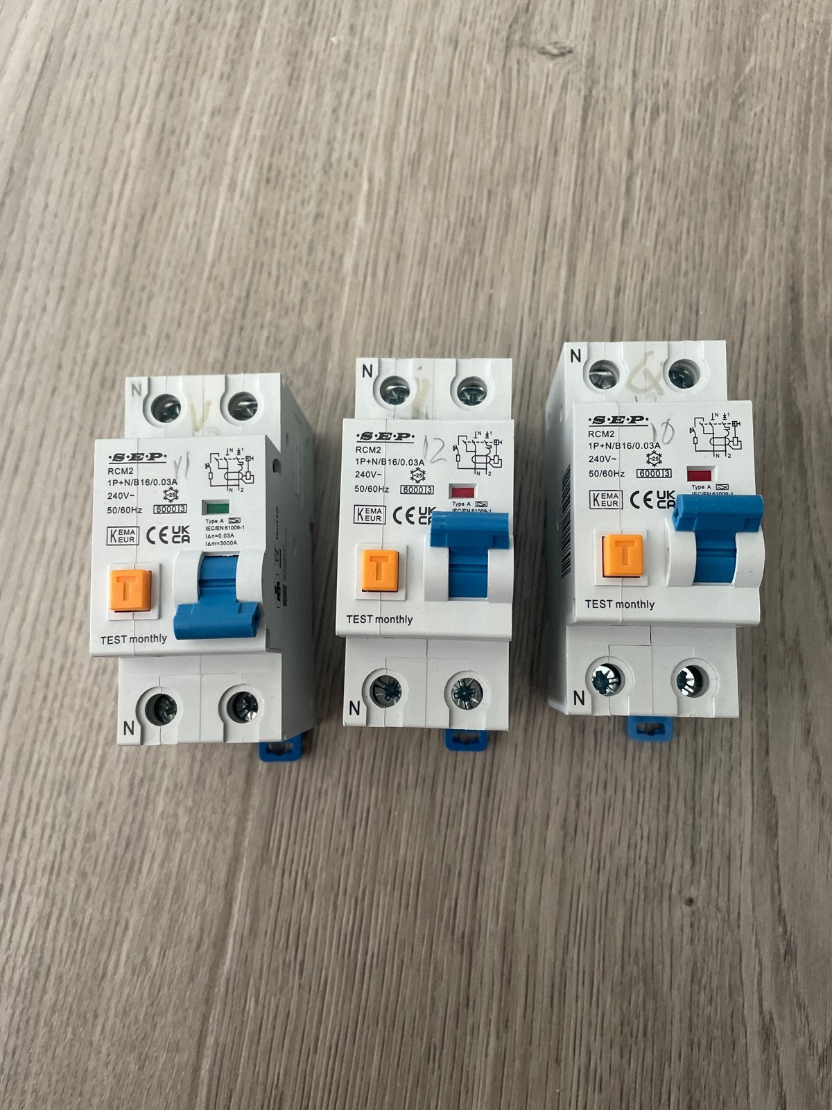 3x SEP RCM2 Aardlekautomaat 1P+N/B16/0.03A, Ophalen, Zo goed als nieuw, Overige merken, Aardlekautomaat