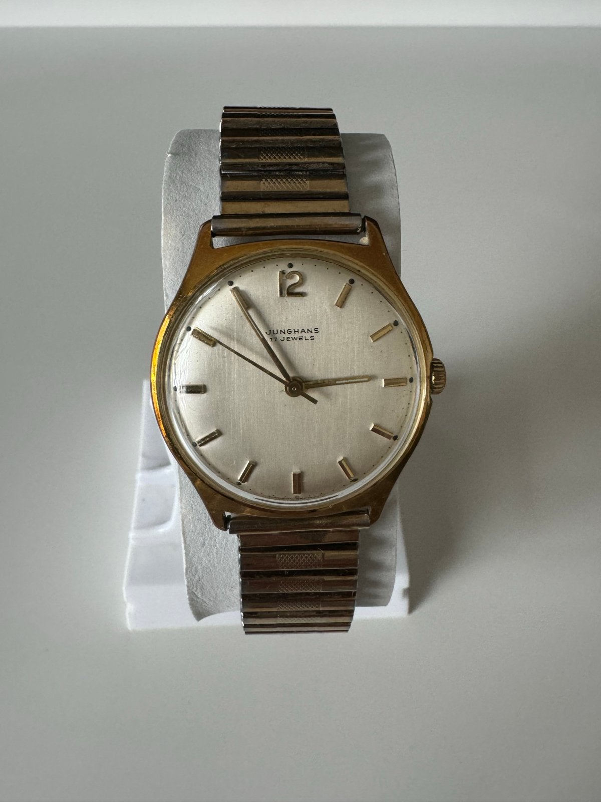 Vintage Junghans Polshorloge - Verguld met bandje, Overige merken, Overige materialen, Met bandje, Polshorloge