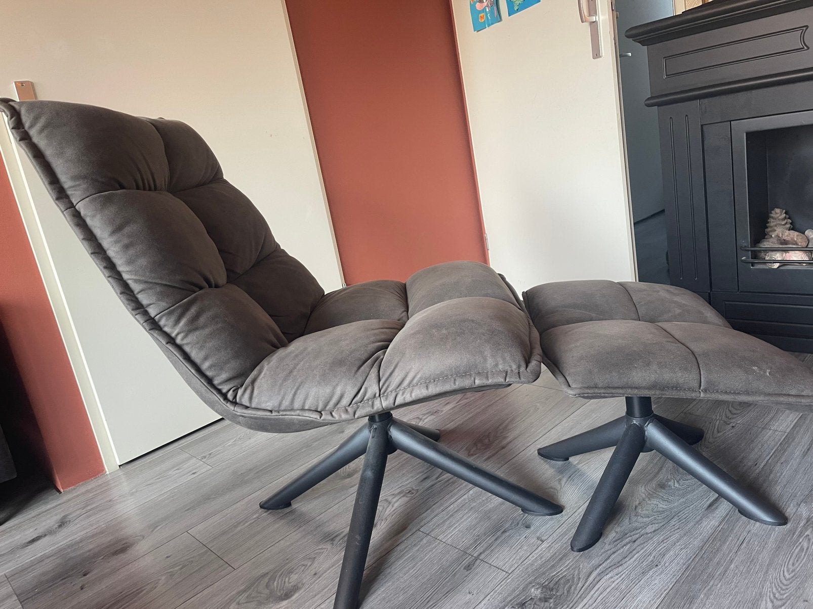 Mooie fauteuil, Ophalen, Minder dan 75 cm, Zo goed als nieuw, Stof
