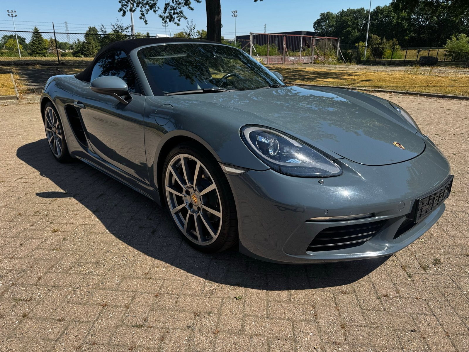 Porsche 718 Boxster 2017, Auto's, Automaat, Zwart, 4 cilinders, Cabriolet