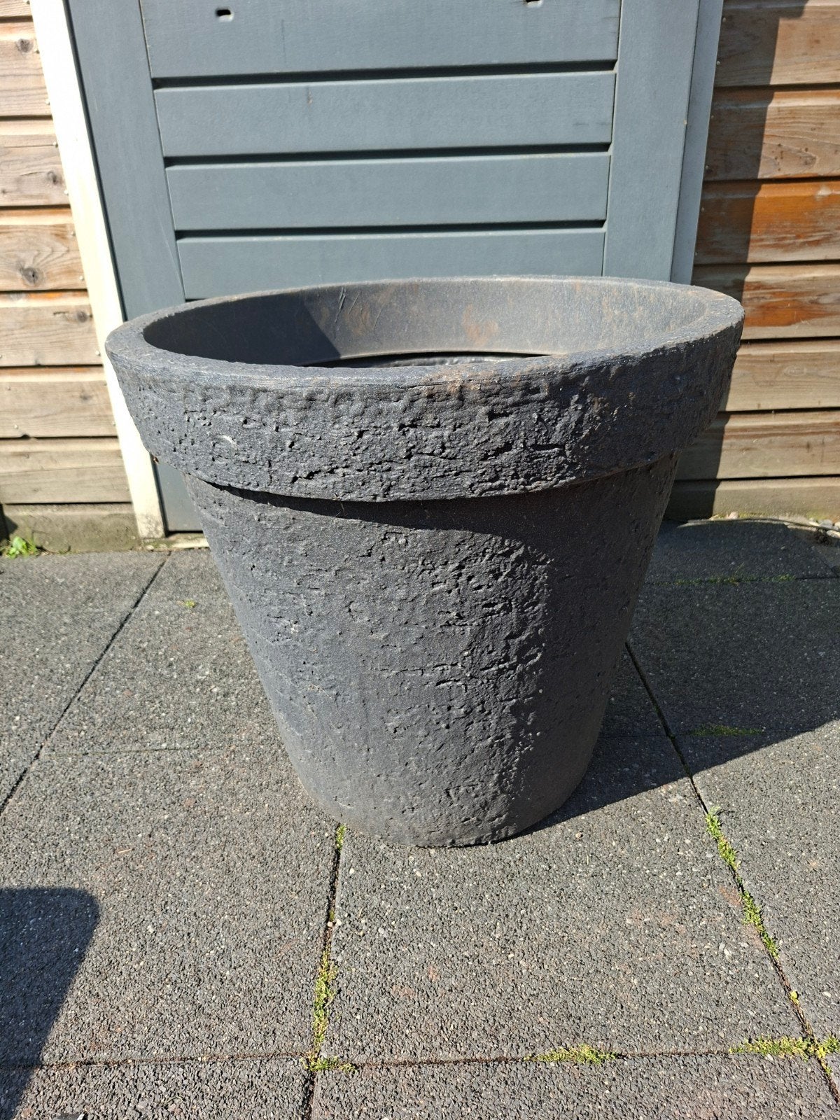 Grote grijze bloempot, Tuin en Terras, Bloempotten, Ophalen, Kunststof, Gebruikt, 40 cm of meer