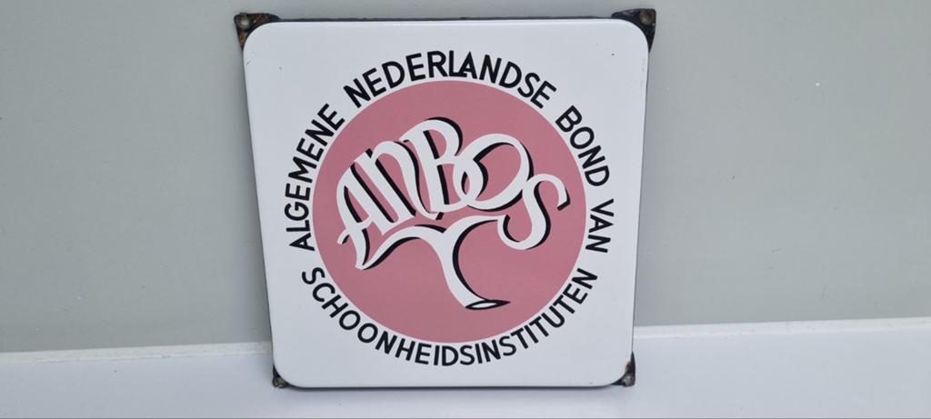 Antiek emaille bord reclamebord schoonheidsalon branche, Verzamelen, Merken en Reclamevoorwerpen, Ophalen of Verzenden, Gebruikt
