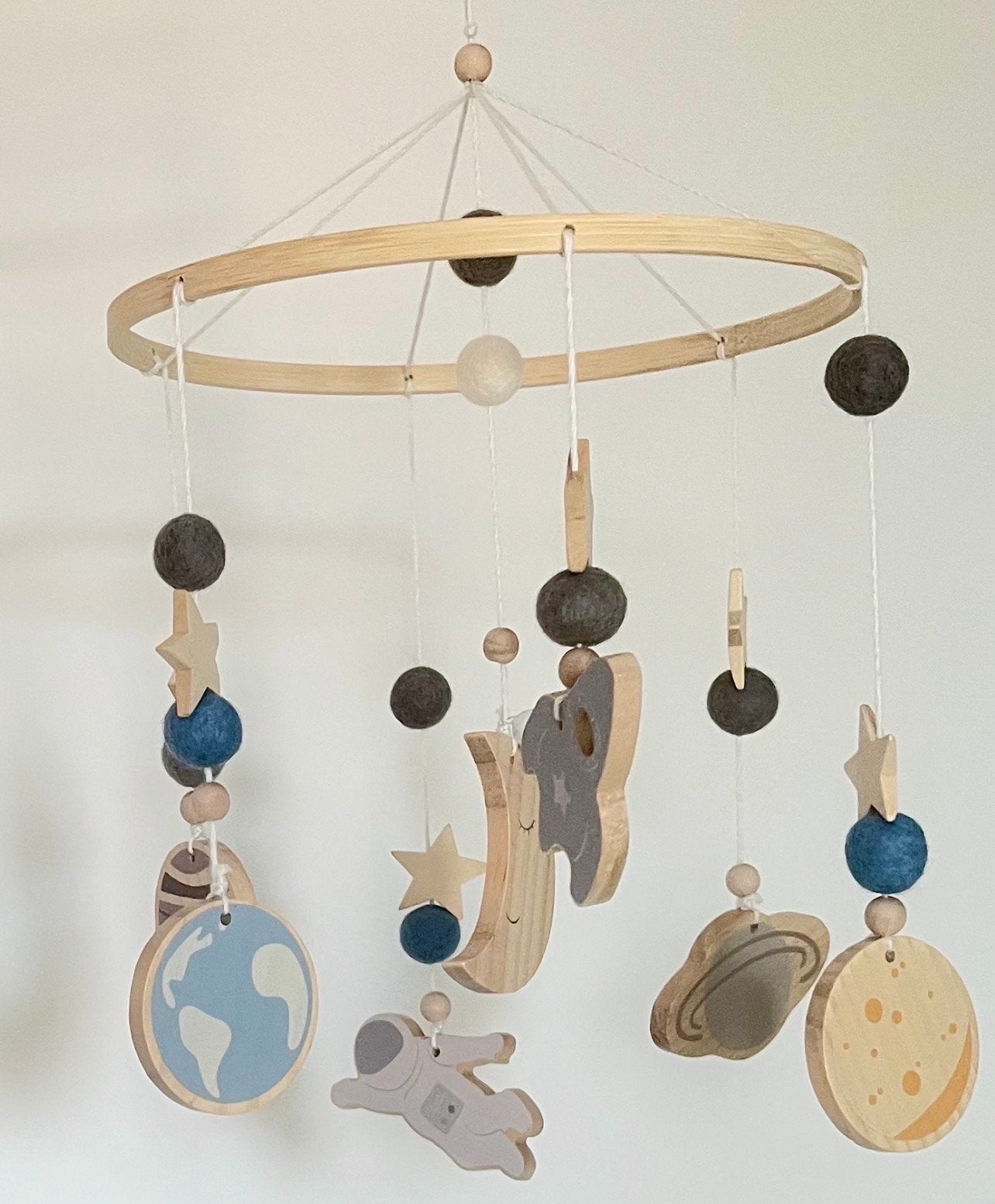 Houten Montessori Mobielhouder voor Babybedje, Ophalen of Verzenden, Zo goed als nieuw