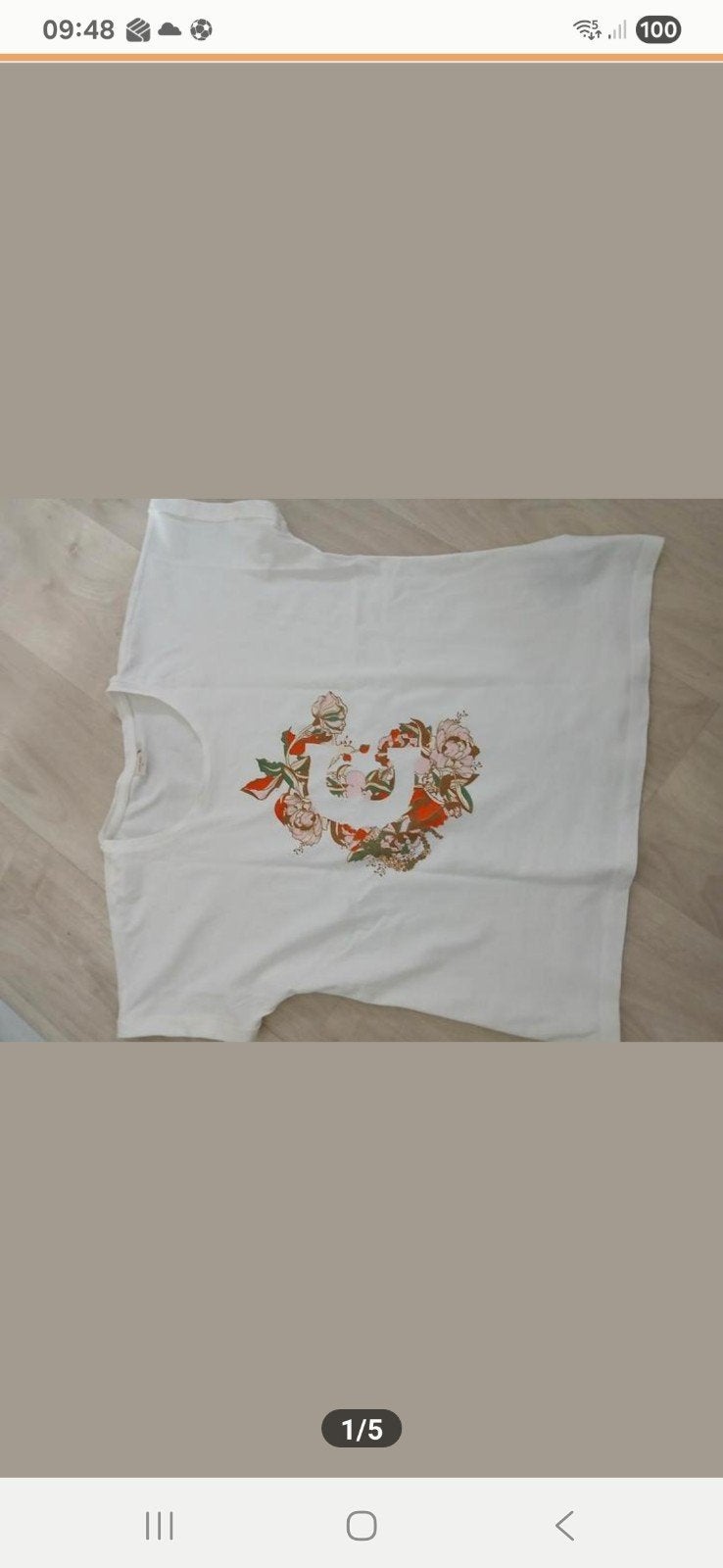 Cream shirt, maat XL, Cream, Ophalen of Verzenden, Zo goed als nieuw, Korte mouw