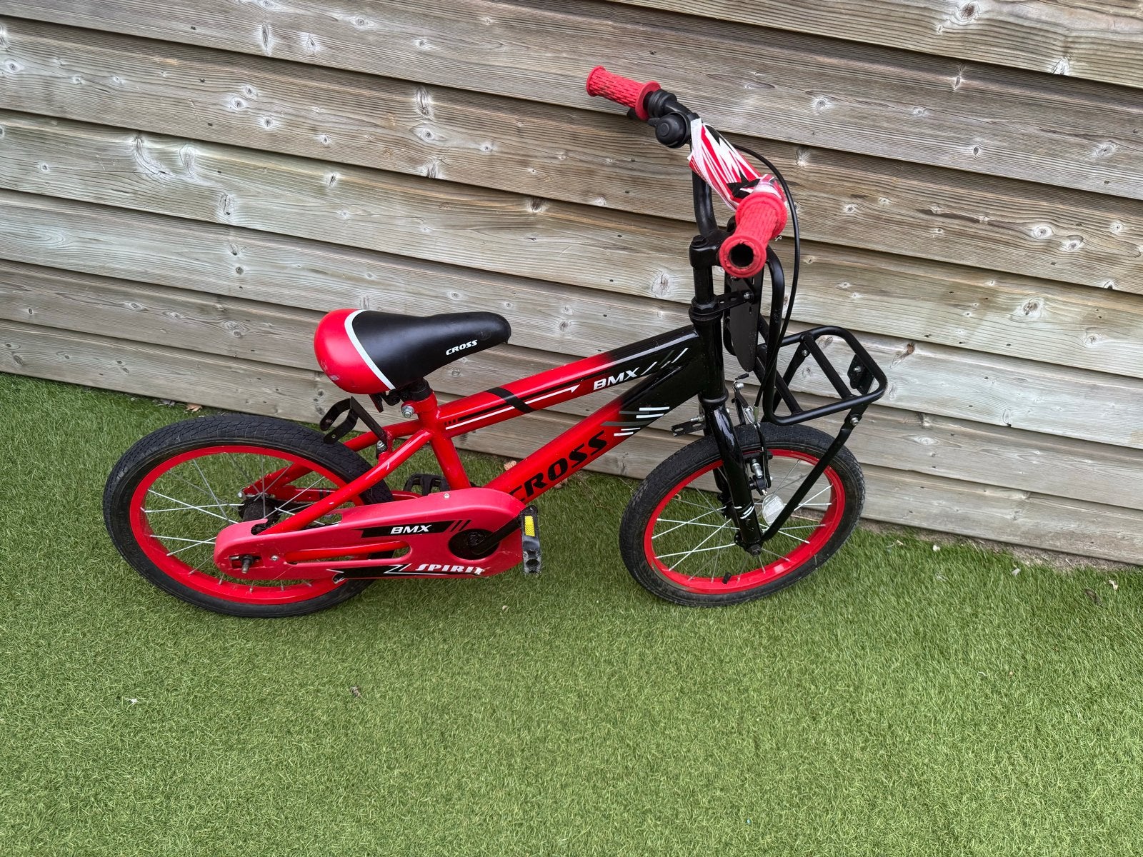 BMX Cross Spirit kinderfiets 16 inch - met gebruikersspor, Fietsen en Brommers, Staal, Velgrem, V-brakes, Ophalen of Verzenden