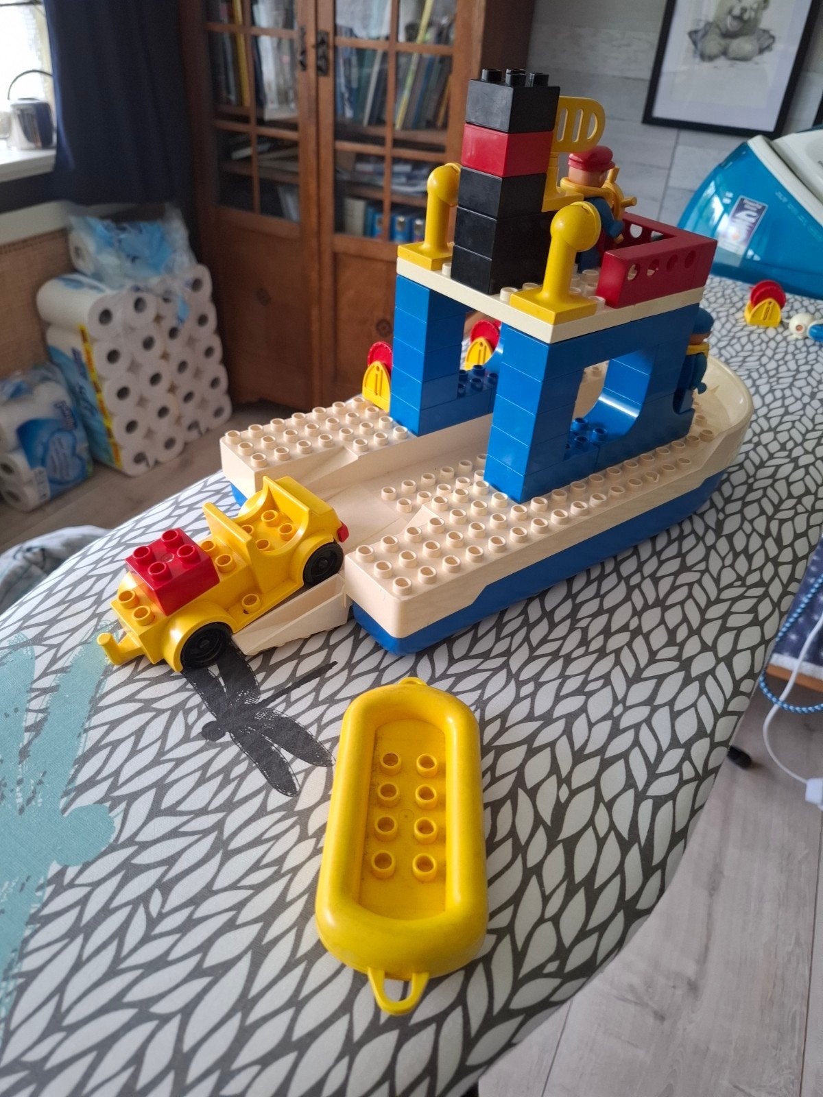 LEGO Duplo boot met auto en poppetjes, Ophalen, Gebruikt, Overige merken