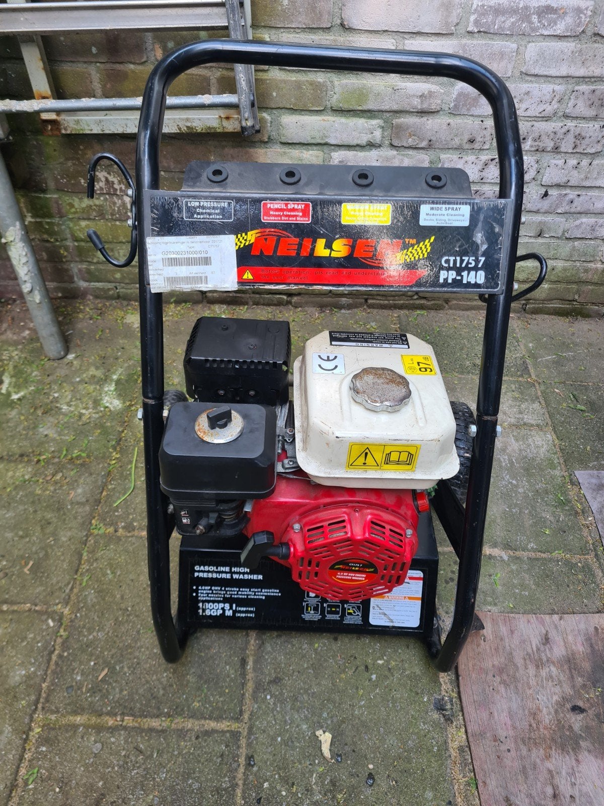 Krachtige 4pk Benzine Hogedrukreiniger - Neilsen CT1757, Ophalen of Verzenden, Gebruikt, Benzine, Neilsen