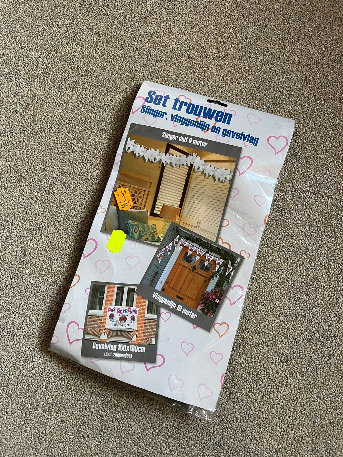 Set met versieringen voor huwelijk + letterslinger, Hobby en Vrije tijd, Ophalen of Verzenden, Zo goed als nieuw