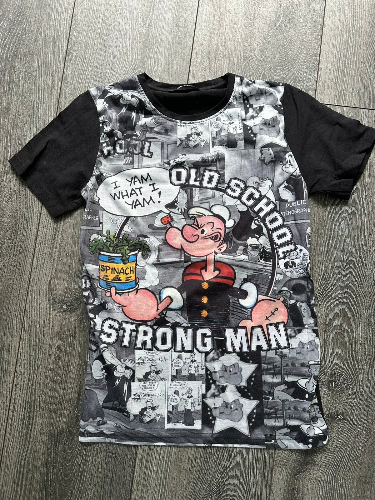 Popeye shirt! Maat M, Ophalen of Verzenden, Zo goed als nieuw, Maat 48/50 (M), Zwart